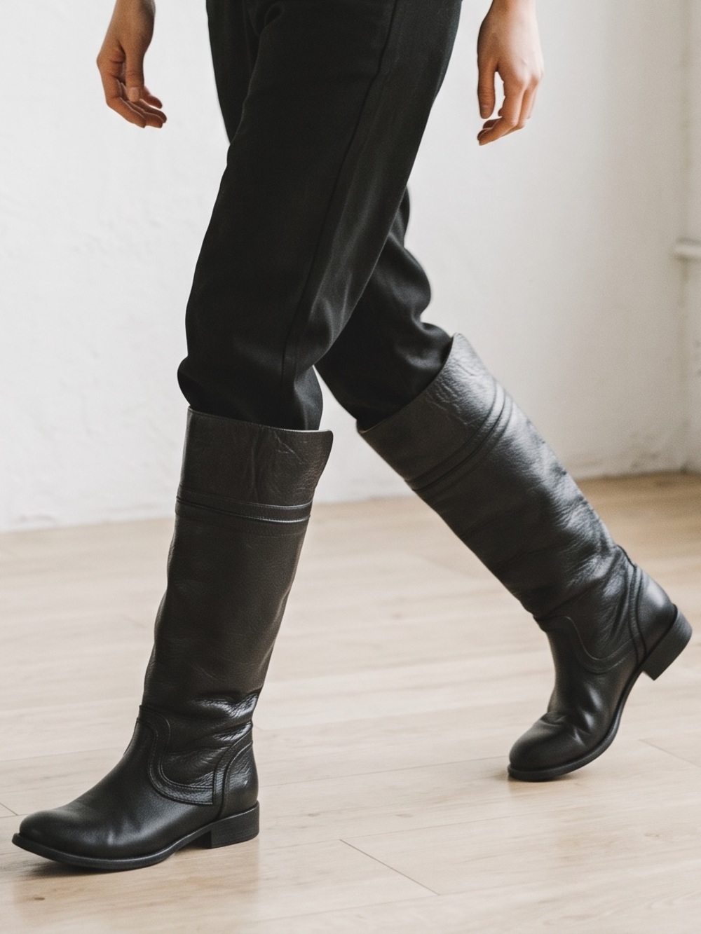 Frye Full Grain leather riding boots -Melissa Trapunto Size 6 B GUC